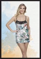 Kadın Baskılı ve Dantel Detaylı %100 Polyester Gecelik - String Dahil - Resim 2