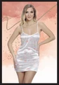 Kadın Desenli Gecelik - %100 Polyester, String Setli, S/M Beden - Resim 1
