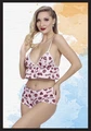Kadın Pembe Desenli Şortlu Takım - Polyester - Yazlık - Resim 4