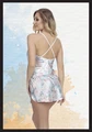 Kadın Desenli Fantezi Gecelik, %100 Polyester, String Detaylı - Resim 2