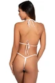 Kadın Özel Bölgeleri Açık Fantezi Babydoll - Esnek Dantel, Saten Fiyonklu, Beyaz - Resim 3