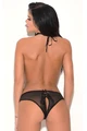 Kadın Siyah Boyundan Bağlı Dantel Tül Babydoll - Saten Fiyonklu - Resim 2
