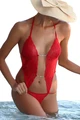 Kadın Kırmızı Taş Detaylı Dantel Babydoll - Resim 1