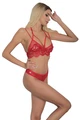 Kadın Kırmızı Dantelli Bralet Sütyen ve Külot İç Çamaşır Takımı - Resim 3