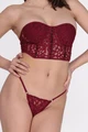 Kadın Özel Tasarım İç Çamaşır Takımı, Bordo, Polyester - Resim 2