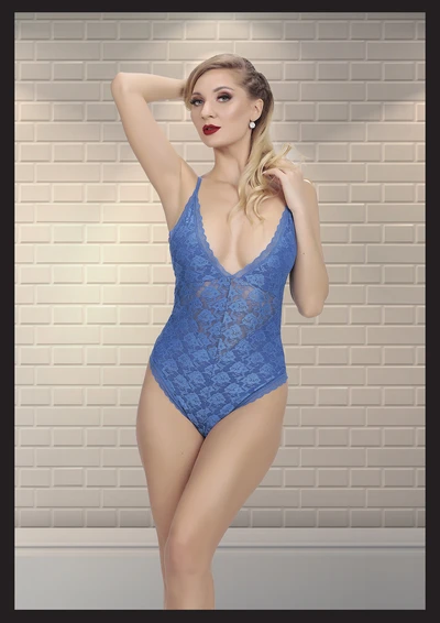 Mavi Kadın Dantel Detaylı Fantezi Babydoll, Poliamid